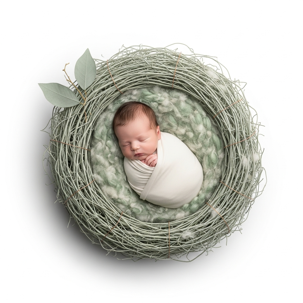 Symbolik: Nest, Wasser und Babyfüße